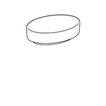 Lavabo sobre encimera serie Geberit VariForm ovalado: 55x40cm, Rebosadero=Sin, Blanco